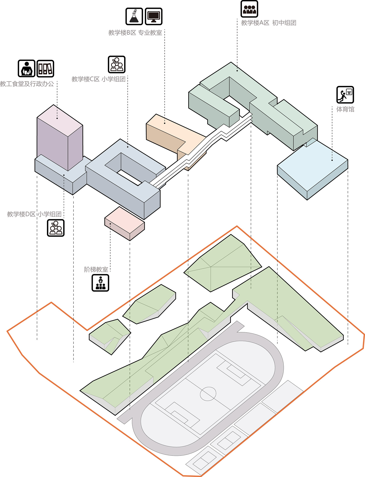 建築設計，築博設計&聯合公設，華中師範大學附屬龍園學校，學校設計，深圳學校設計