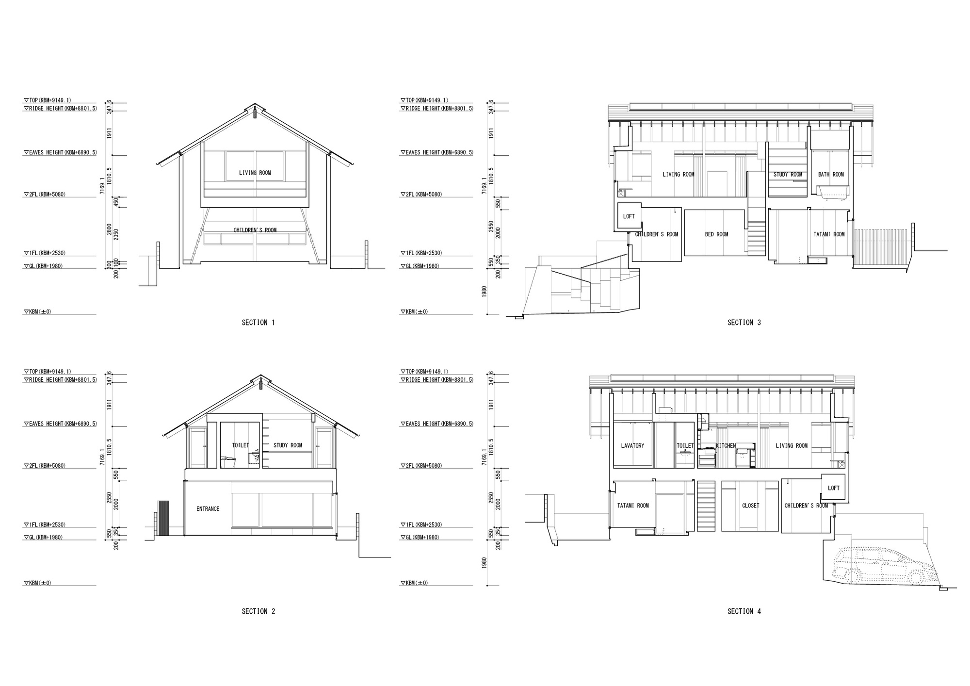 住宅設計，日本高槻市，天窗住宅，建築改造，建築設計