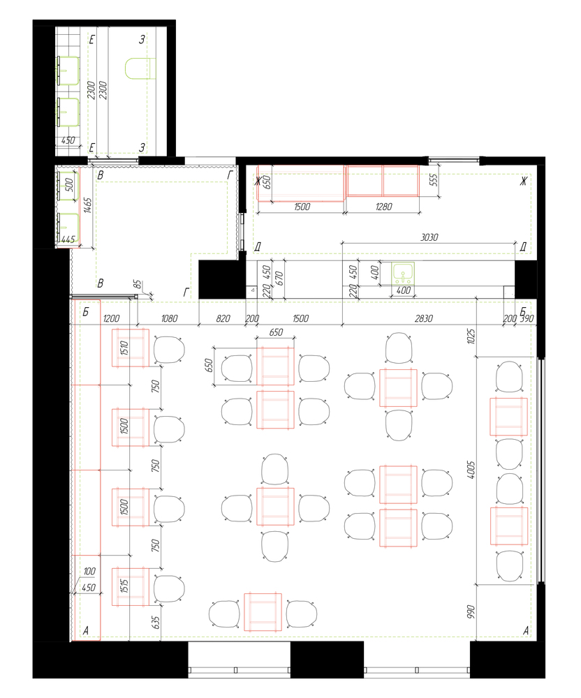 餐飲空間，國外餐飲空間設計，白俄羅斯，麵包店，Let it be，定製，低調內斂