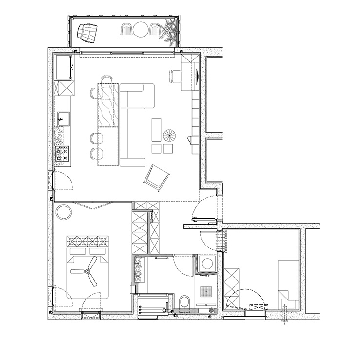 住宅空間，國外住宅空間設計，極簡風格，黑白係公寓，公寓設計