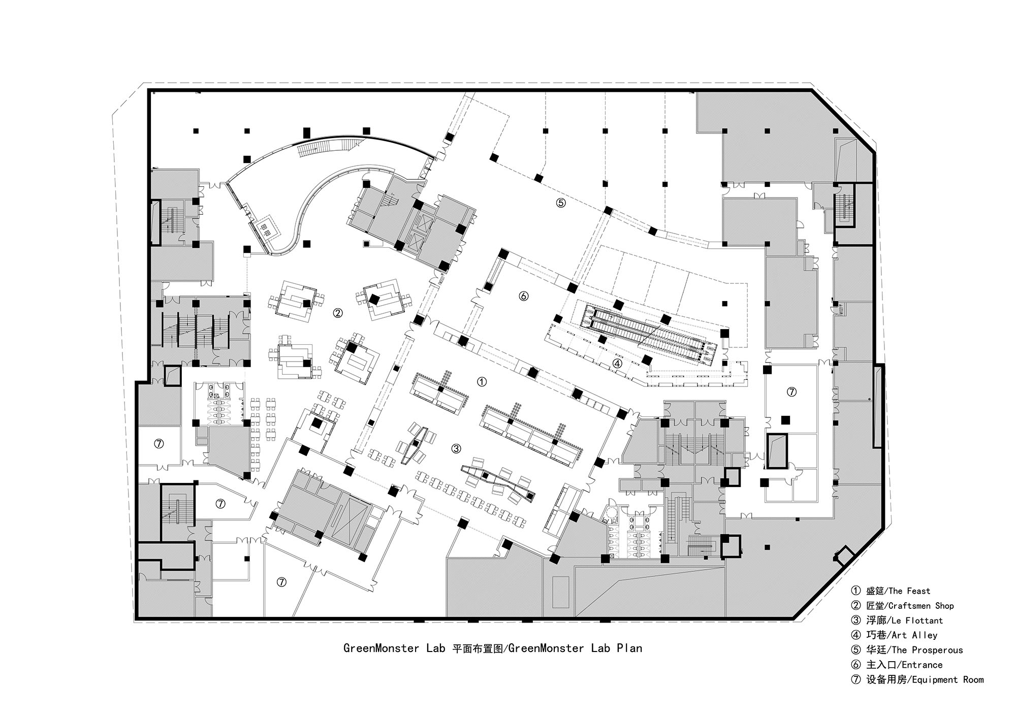 班得建築，商業空間，GreenMonster Lab，北京望京昆泰嘉瑞文化中心，北京文化空間設計，美食文化展示中心，項目投稿