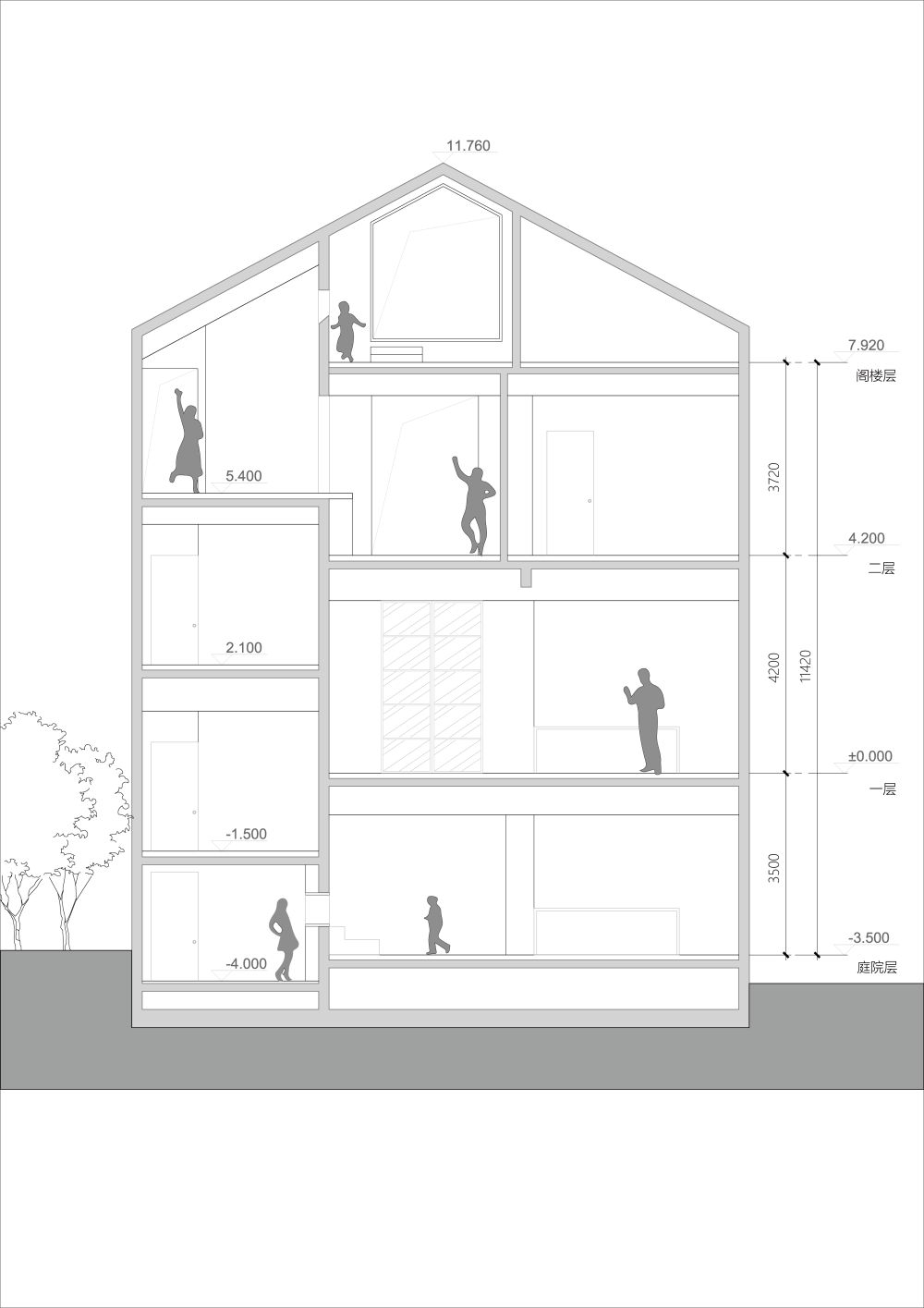 野境設計工作室，住宅空間，私人住宅，獨棟別墅，別墅設計，五口之家