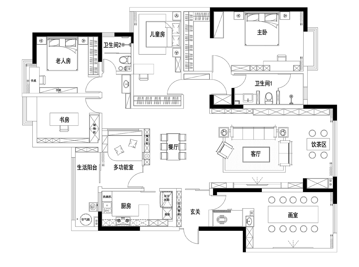 雲南家裝設計,雲南住宅設計,現代風格住宅,住宅設計,家裝設計,家裝設計案例,大平層設計,家裝設計裝修效果圖,項目投稿,長空創作,長空創作設計