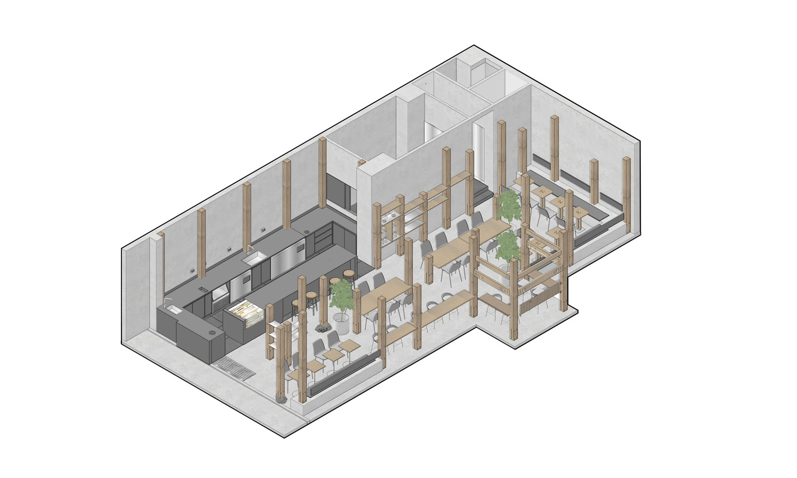 Annnd咖啡廳,Ruhaus Studio,深圳咖啡廳設計,深圳桃園村咖啡店,深圳咖啡廳設計案例,深圳Annnd咖啡廳,100㎡咖啡廳設計