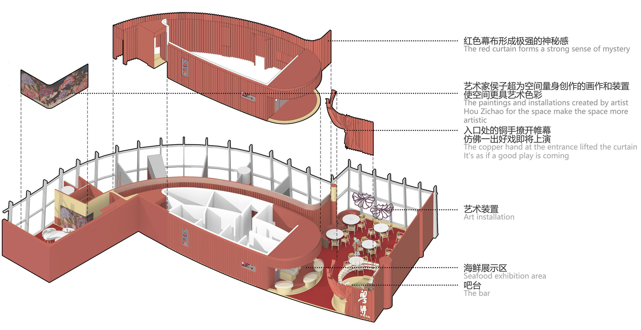 古魯奇建築谘詢公司,古魯奇設計,粵界海鮮火鍋餐廳,火鍋餐廳設計案例,粵界餐廳,餐廳設計案例,北京餐廳設計,北京海鮮火鍋餐廳