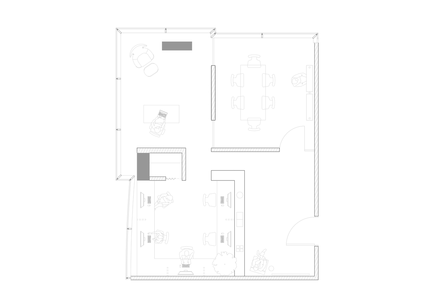 A+A Studio,辦公室設計案例,設計公司辦公室;75m²辦公室設計,小型辦公室設計,國外辦公室設計