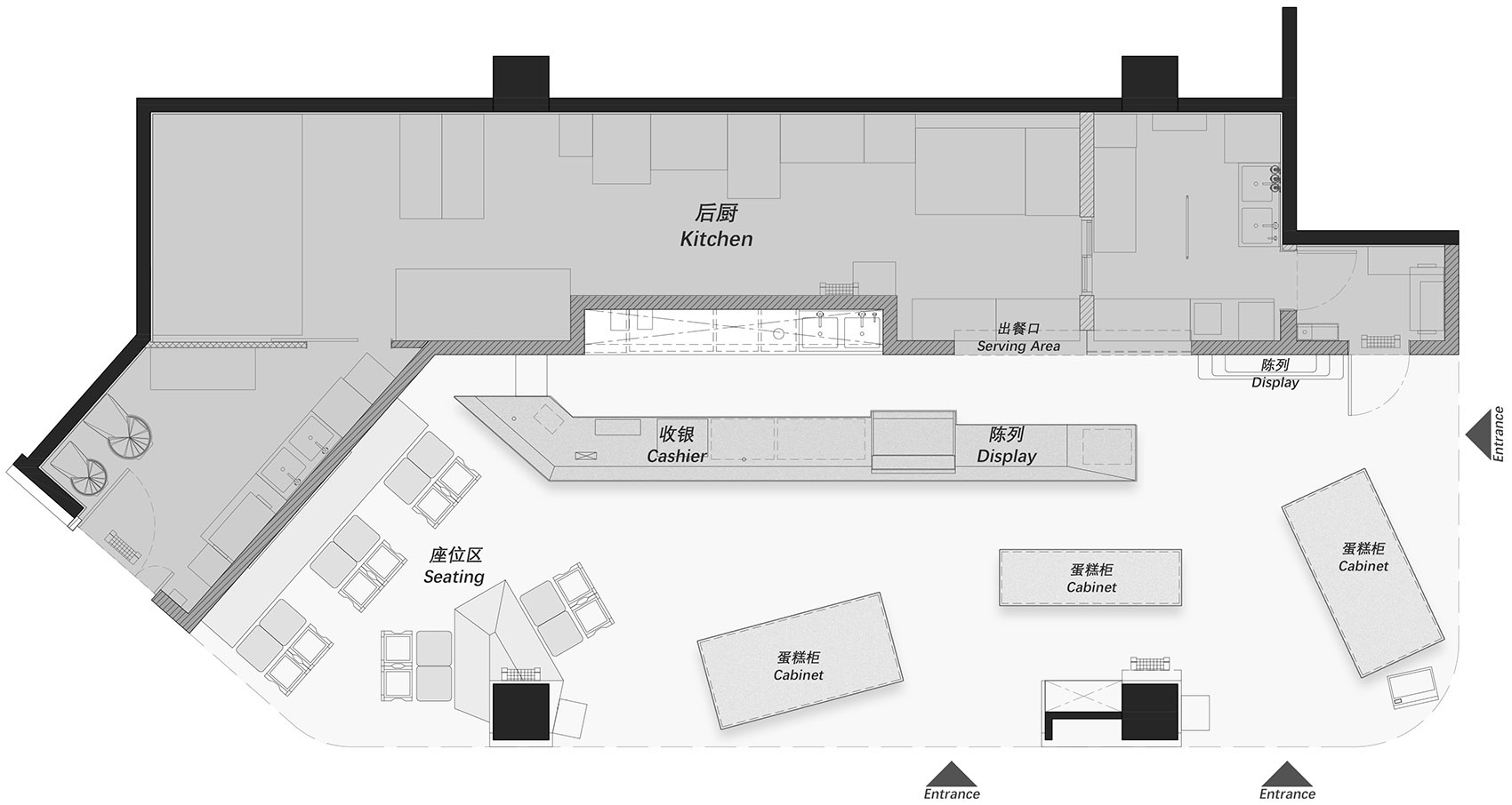 彈性設計工作室,彈性設計,Tens Atelier,山崎麵包,麵包店設計案例,咖啡店設計,Yamazaki Bakery,上海久光中心,上海麵包店設計