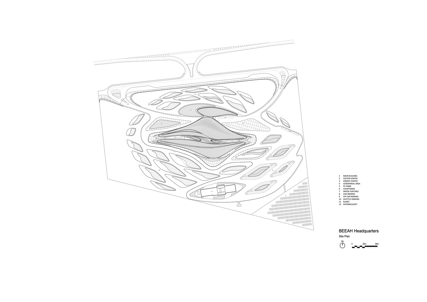 紮哈·哈迪德建築事務所,紮哈·哈迪德,BEEHA 總部,建築設計,紮哈·哈迪德事務所設計案例,LEED白金標準