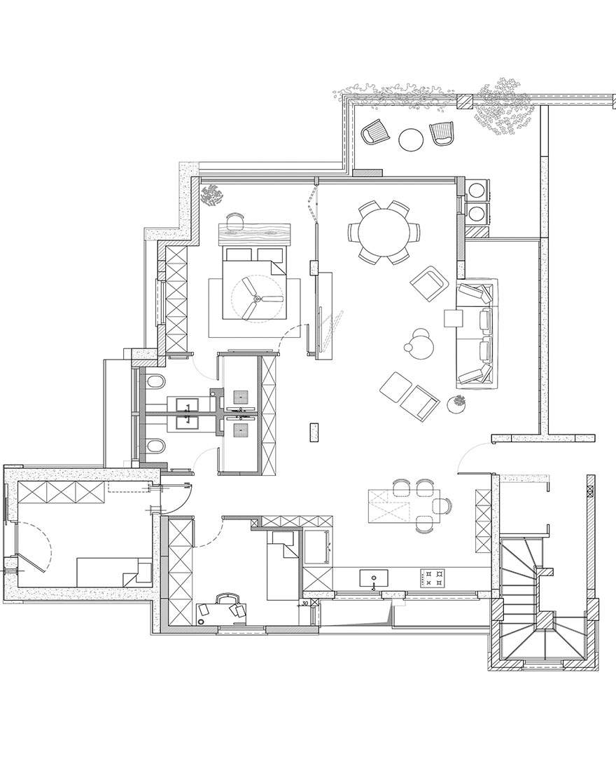 Studio ETN,130㎡,以色列,公寓設計案例,白色+原木色,北歐風格,國外公寓設計,公寓設計方案