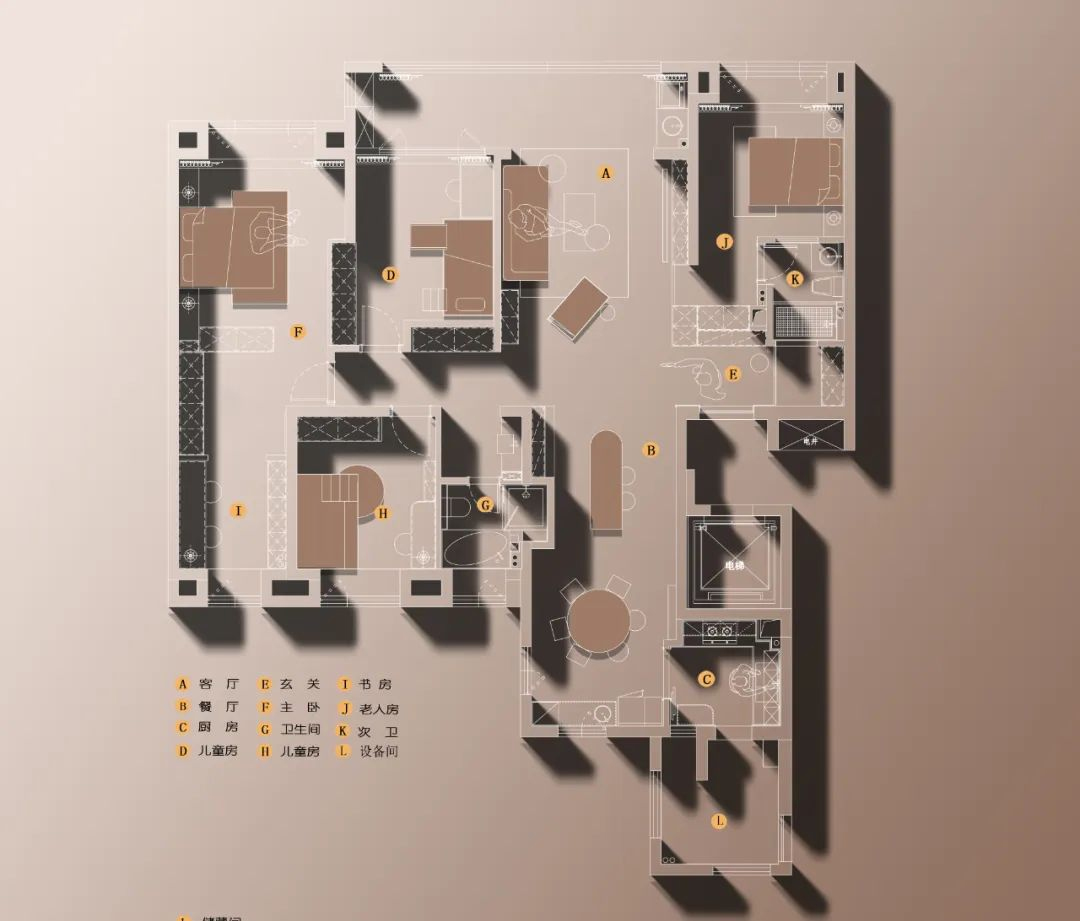 180㎡住宅設計,180㎡,美式風格住宅設計,家裝設計,合肥住宅設計,大平層設計,大平層住宅設計案例,合肥家裝設計,飛墨設計,合肥飛墨設計