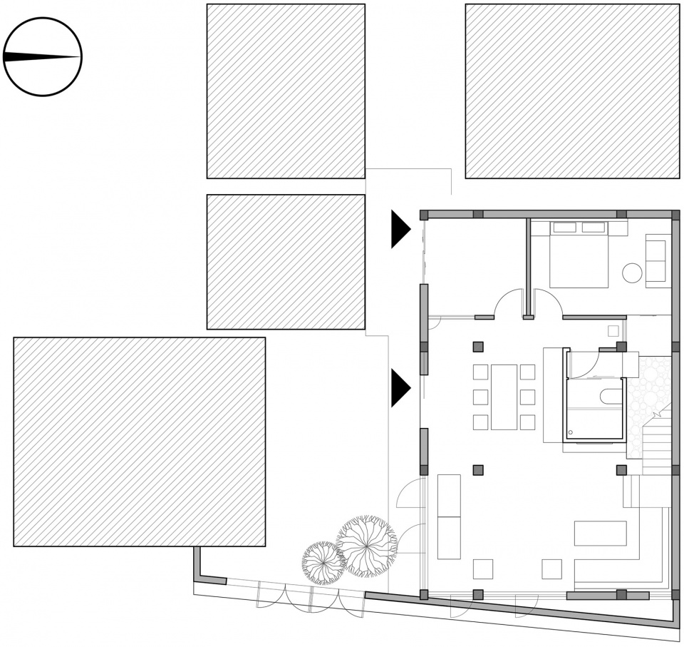 自建房設計,鄉村住宅設計,鄉村自建房,住宅設計案例,住宅設計,自建房裝修,杭州住宅設計,杭州鄉村住宅設計,現代風格住宅設計,獨棟住宅設計,田之間建築,植田建築,極小天井住宅,千島湖方宅,杭州千島湖方宅