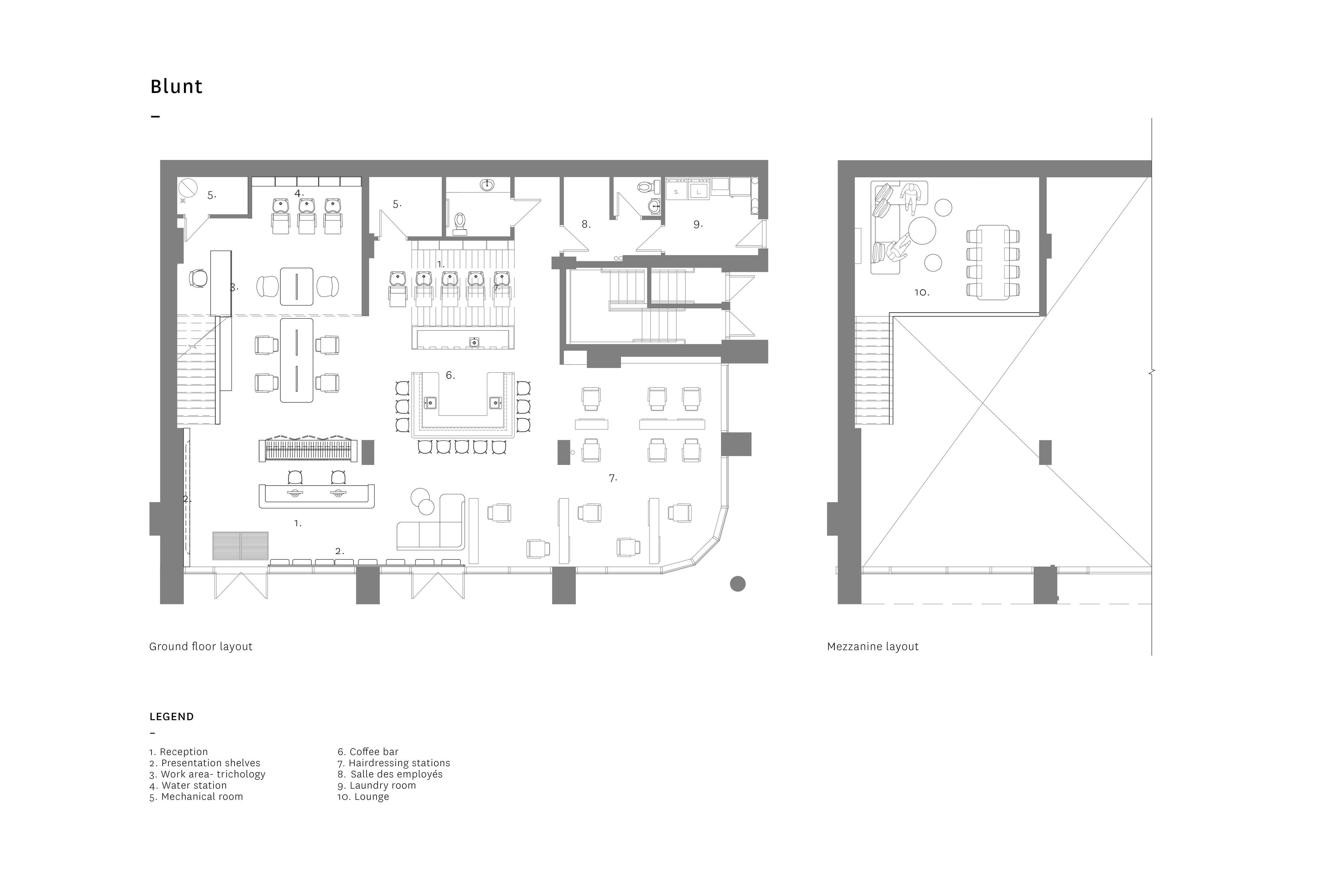 ISSADESIGN,美發店設計,理發店,美發沙龍店設計案例,美發店設計方案,蒙特利爾,國外美發店設計,Blunt美發沙龍,210㎡