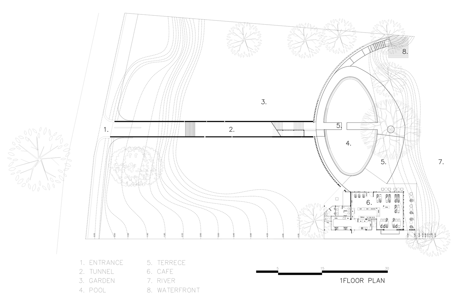 SOP Café,咖啡廳設計,咖啡廳設計案例,泰國,Backyard Architect,咖啡店設計,國外咖啡店設計,咖啡廳平麵圖,900㎡