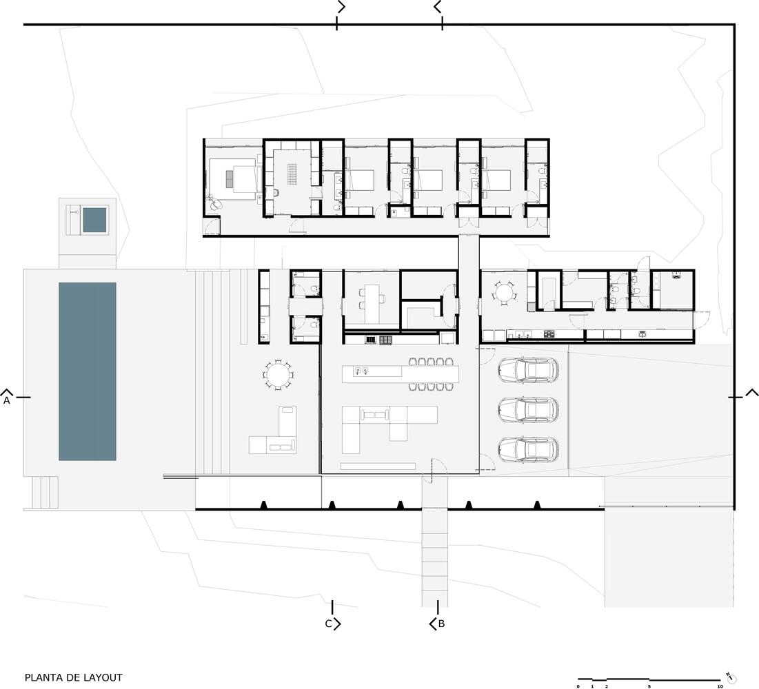 別墅設計,住宅設計案例,BLOCO Arquitetos,巴西,國外別墅設計案例,600㎡,景觀別墅,畫廊住宅