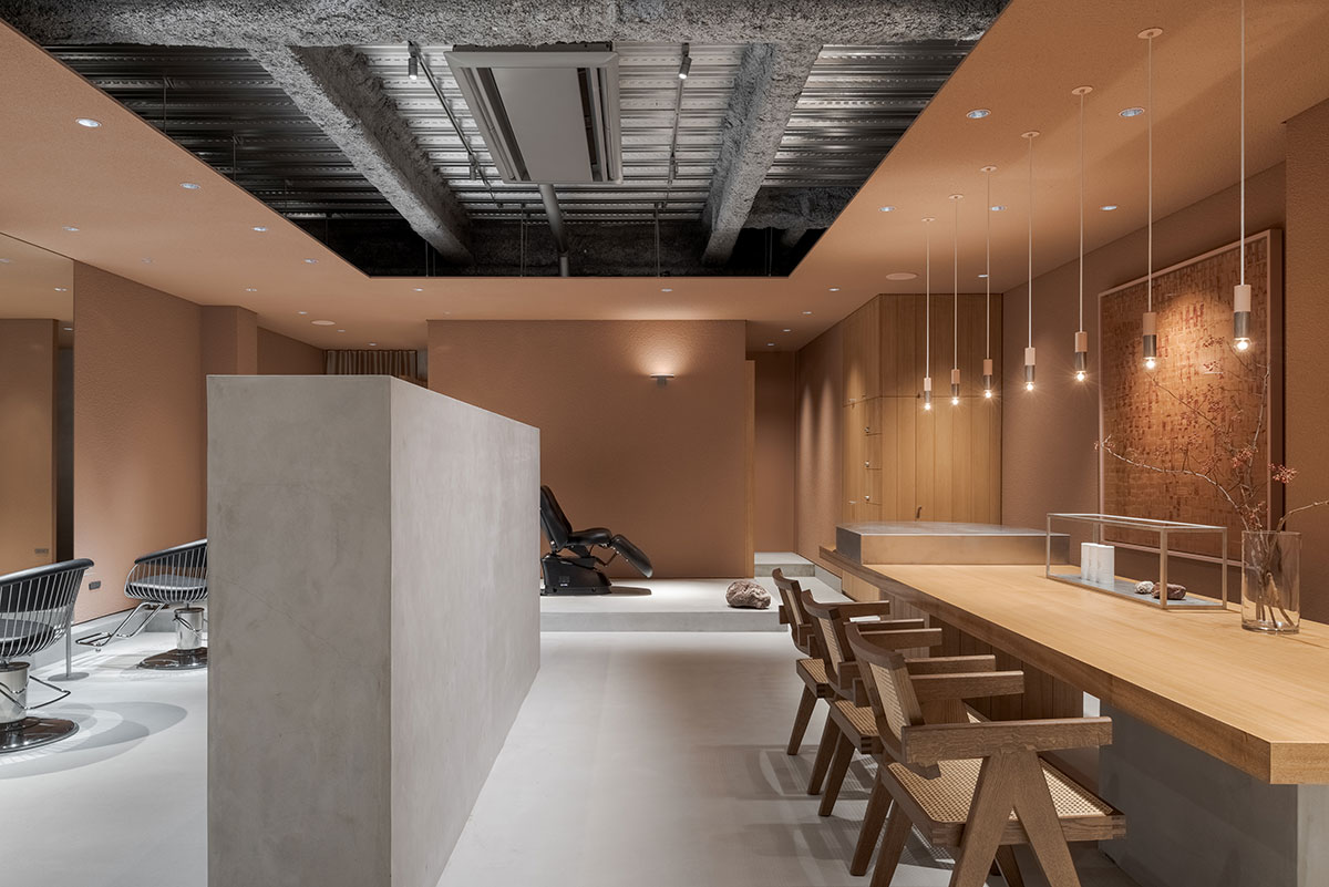 理發店設計,EIICHI IKEDA DESIGN,日本,極簡風格理發店設計,大板,LAAN美發沙龍店,美發沙龍店設計,Reiichi Ikeda