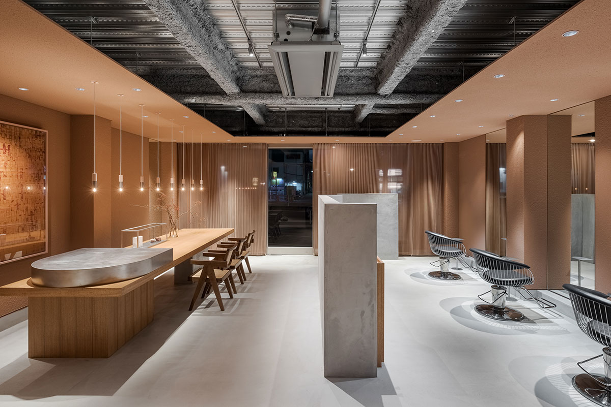 理發店設計,EIICHI IKEDA DESIGN,日本,極簡風格理發店設計,大板,LAAN美發沙龍店,美發沙龍店設計,Reiichi Ikeda