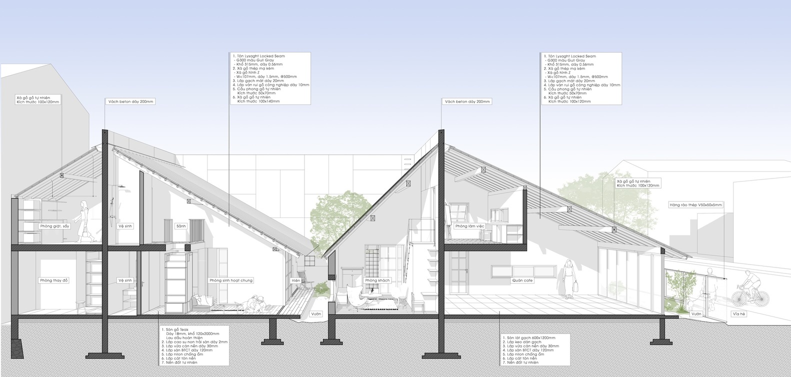 住宅設計,300㎡,庭院住宅設計,日式住宅設計案例,AHL architects,清水混凝土,越南,日式庭院,庭院設計