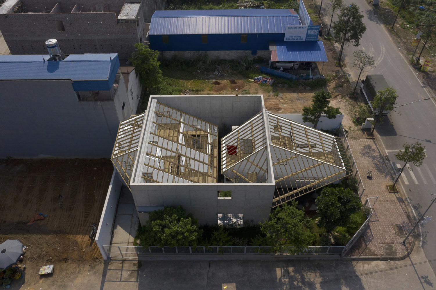 住宅設計,300㎡,庭院住宅設計,日式住宅設計案例,AHL architects,清水混凝土,越南,日式庭院,庭院設計