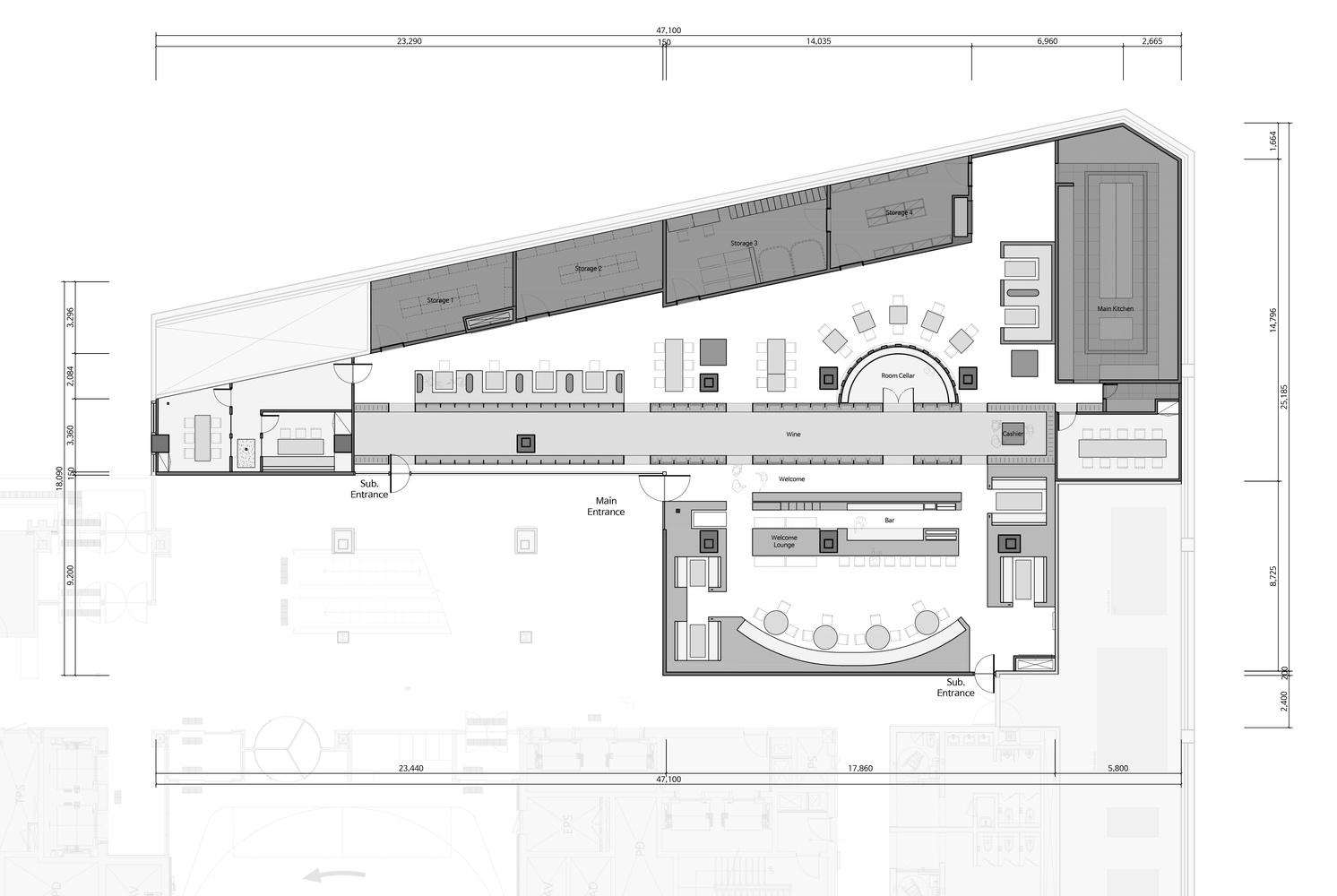 酒吧設計,酒吧設計案例,酒吧設計方案,酒吧裝修,Design Studio Maoom,創意酒吧,酒吧餐廳,MOWa酒吧餐廳,680㎡,韓國,首爾