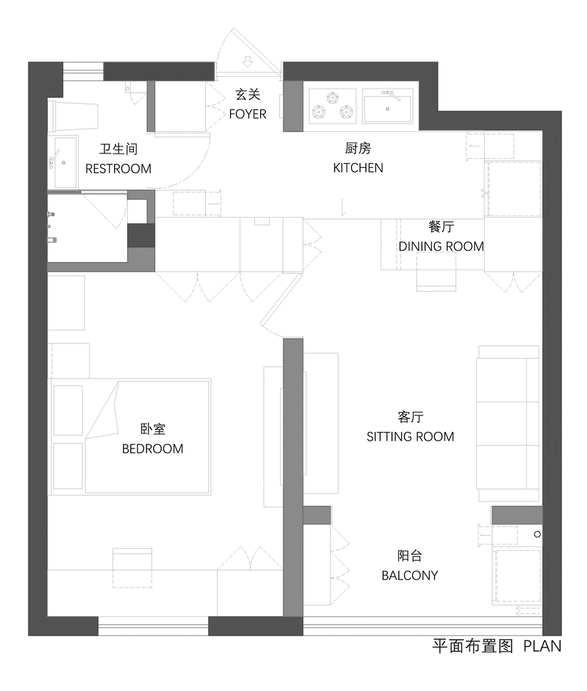 彈性工作室,公寓設計,小戶型設計案例,小公寓設計,單身公寓,原木色,50㎡,微水泥,上海