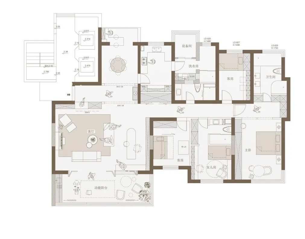 300㎡大平層設計,300㎡,住宅設計案例,住宅設計,現代風格家裝設計,大平層設計,大平層設計案例,大平層設計方案,上海,仁恒河濱城大平層,示覺設計