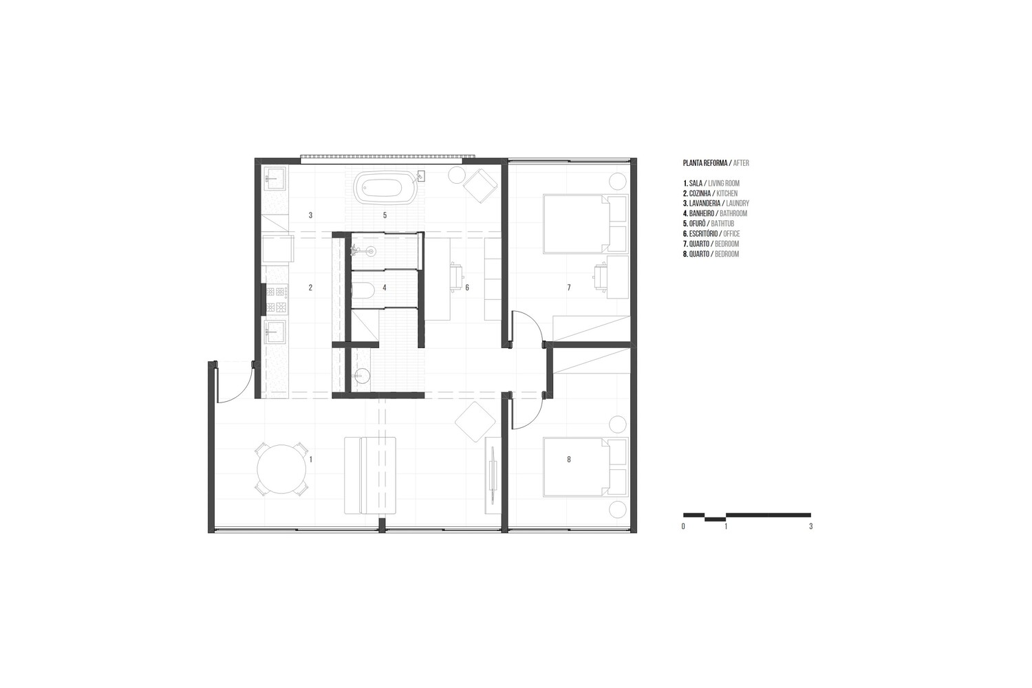 Coarquitetos,公寓設計,公寓設計案例,80㎡,巴西,自然光