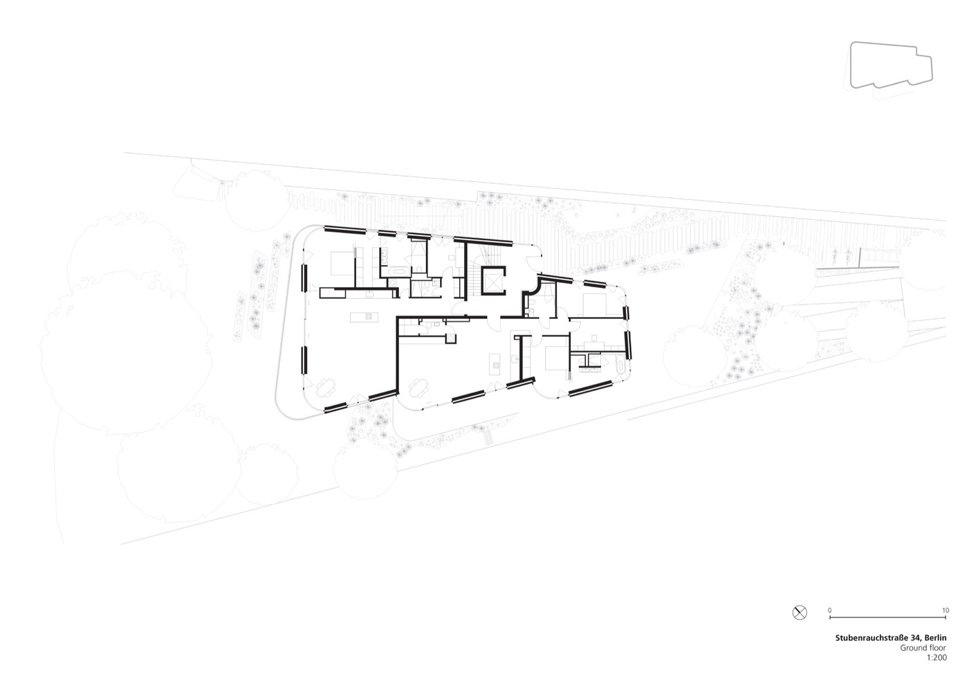 Tchoban Voss Architekten,公寓設計案例,公寓設計方案,曲線美學,德國,湖景公寓,柏林