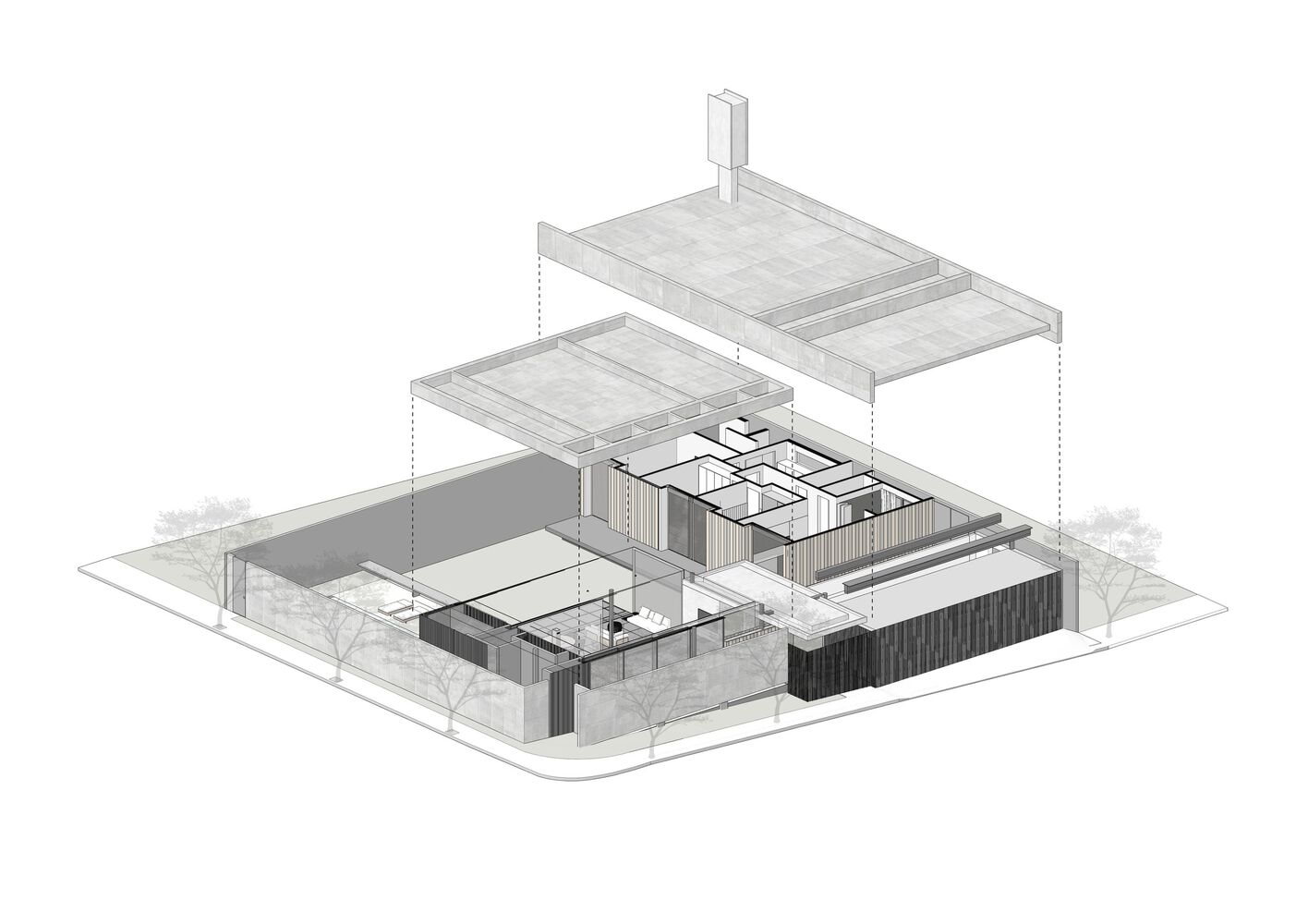 Caracho Arquitetos,別墅設計案例,別墅設計,別墅設計方案,開放式別墅,平層別墅,庭院別墅,400㎡,巴西