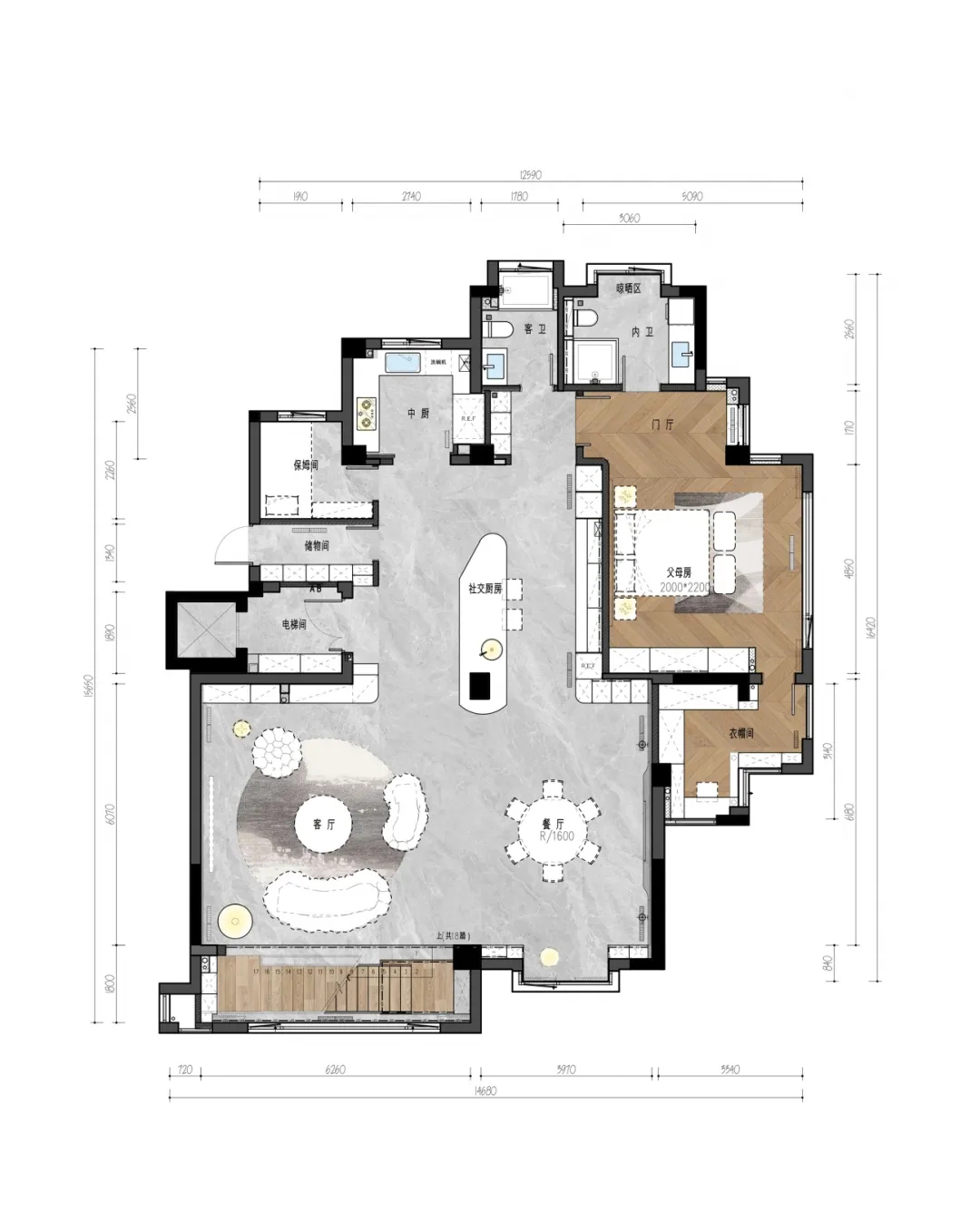 350㎡複式設計,350㎡,複式住宅設計,家裝設計,現代奶油風住宅設計,複式住宅設計案例,複式住宅設計方案,奶油風住宅設計,常州溧陽金峰又一城複式住宅,常州溧陽,DoLong董龍設計