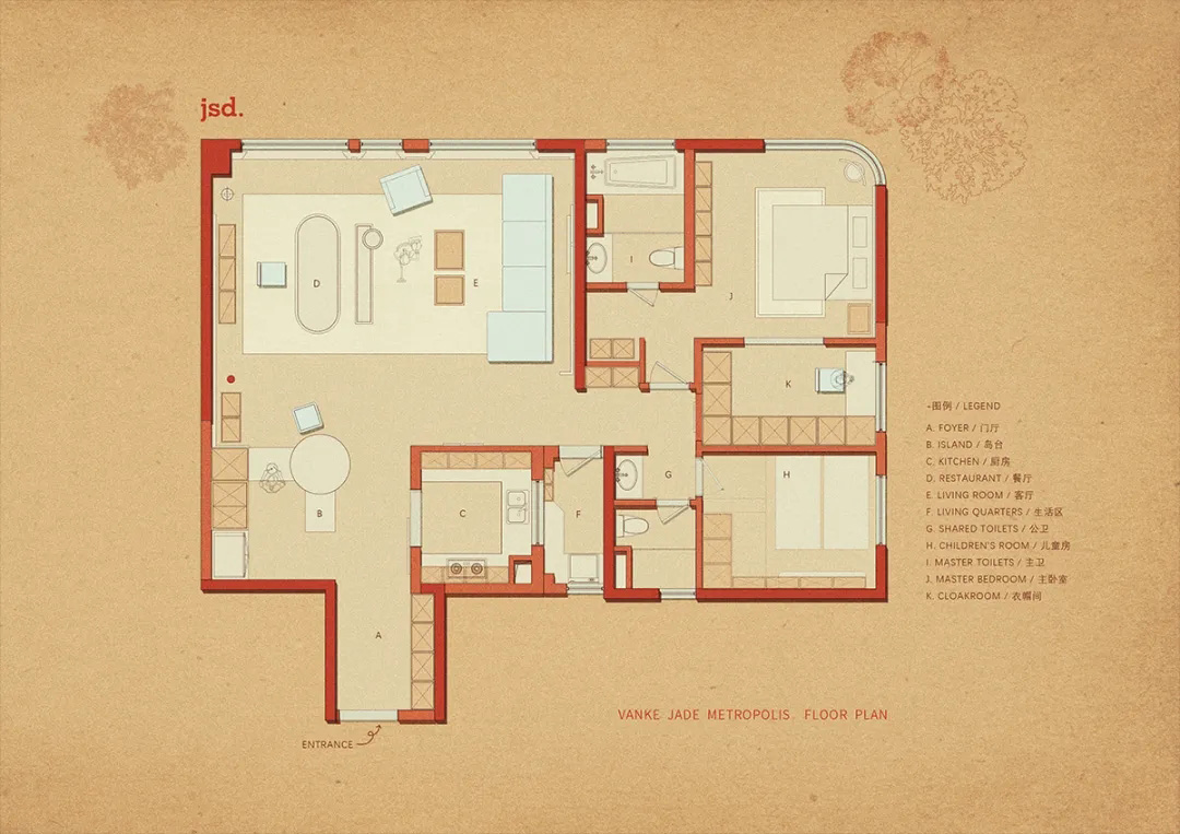 120㎡住宅設計,120㎡,住宅設計案例,家裝設計,現代風格住宅設計,公寓設計,精裝房改造,重慶翡翠都會住宅,重慶,JSD簡璞設計