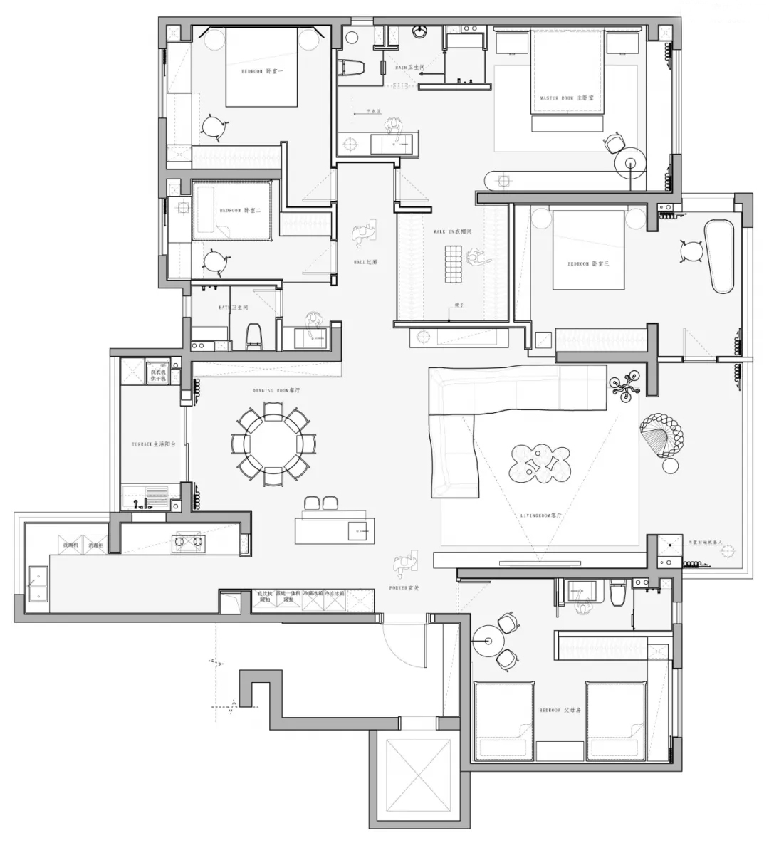 260㎡大平層設計,260㎡,大平層設計,住宅設計,現代風格住宅設計,大平層設計案例,大平層,廣東普寧唐商中央大平層,廣東普寧,HPD陳浩鵬設計