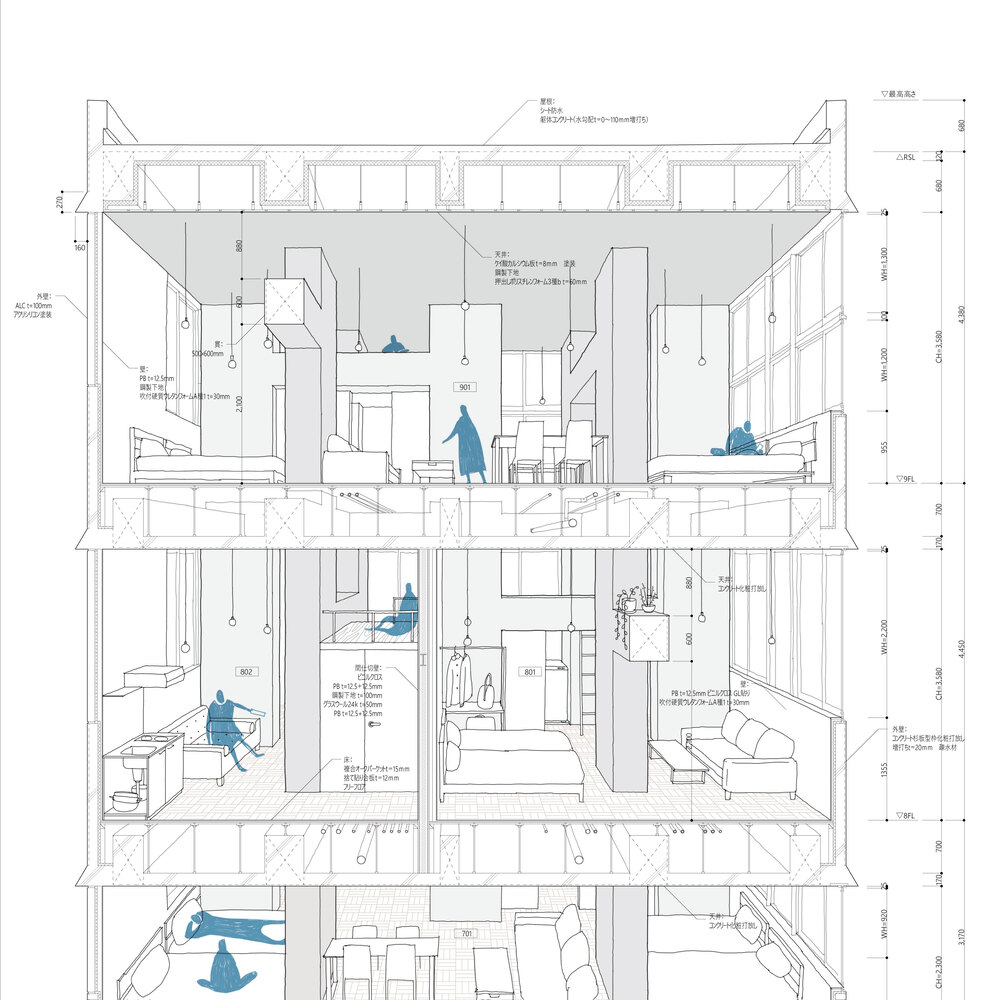 酒店設計,酒店設計案例,日本,Hiroyuki Ito Architects,東京,PRISM Inn Ogu Hotel,酒店設計案例,極簡酒店,極簡風格設計